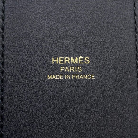 HERMES Bandouliere Size 2"/33.5" Swift Leather/Canvas Blue Indigo/Blue Saphir - Picture 8 of 11